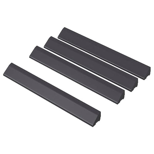 RUNNEN - Edging strip, outdoor floor decking, dark grey, 4 pieces