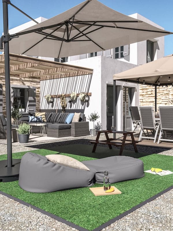 RUNNEN - Edging strip, outdoor floor decking, dark grey, 4 pieces - best price from Maltashopper.com 50494141