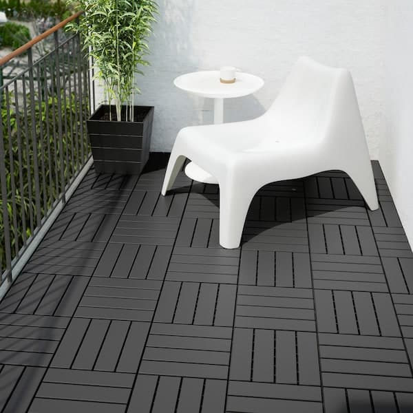 RUNNEN - Floor decking, outdoor, dark grey, 0.81 m² - best price from Maltashopper.com 90238111