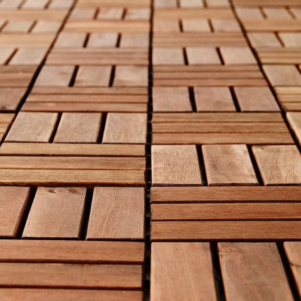 RUNNEN - Floor decking, outdoor, brown stained, 0.81 m² - best price from Maltashopper.com 90234226