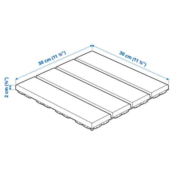 RUNNEN - Floor decking, outdoor, brown stained, 0.81 m² - best price from Maltashopper.com 90234226