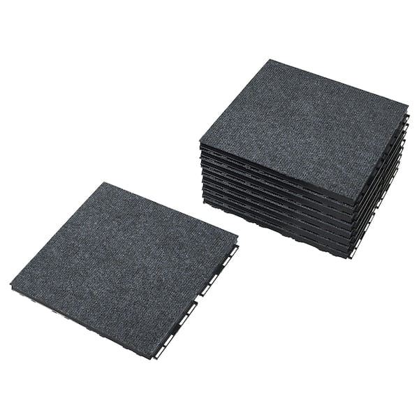 Ikea RUNNEN - Floor decking, outdoor, textile dark grey, 0.81 m²