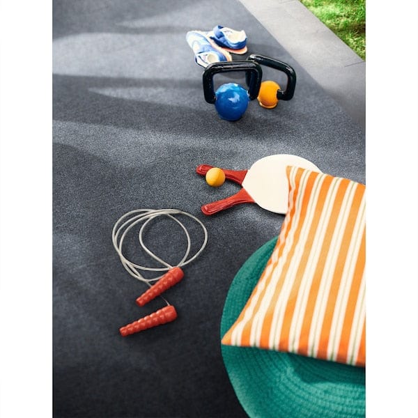 Ikea RUNNEN - Floor decking, outdoor, textile dark grey, 0.81 m²