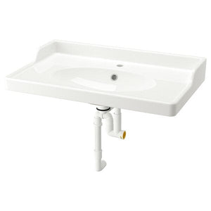 Ikea RUTSJÖN - Wash-basin with water trap, white, 82x49 cm
