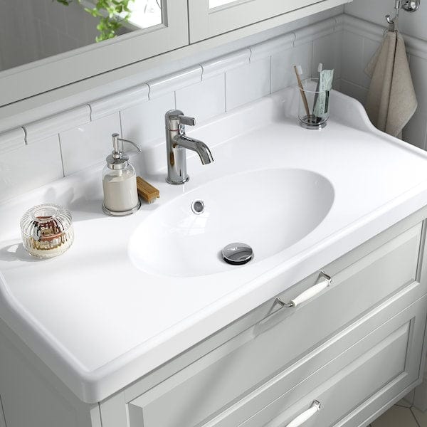 Ikea RUTSJÖN - Wash-basin with water trap, white, 102x49 cm