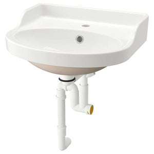 Ikea RUTSJÖN - Semi-recessed wash-basin w watr trp, white, 50x44 cm