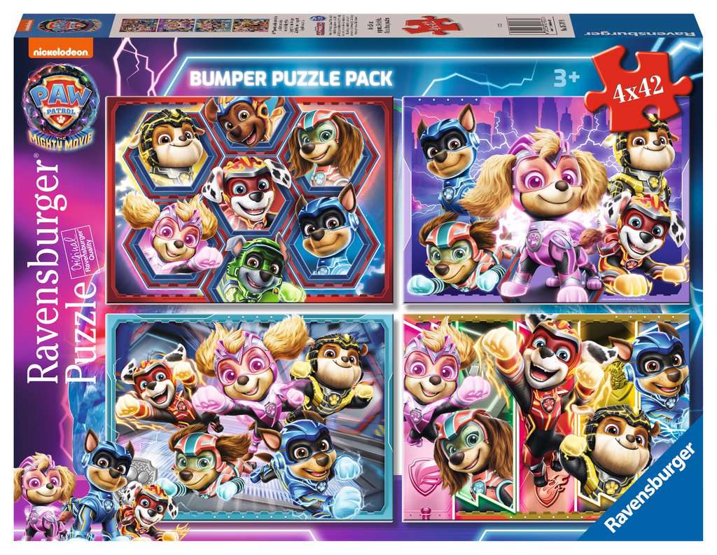 4 Puzzles of 42 Pieces - Paw Patrol: The Mighty Movie