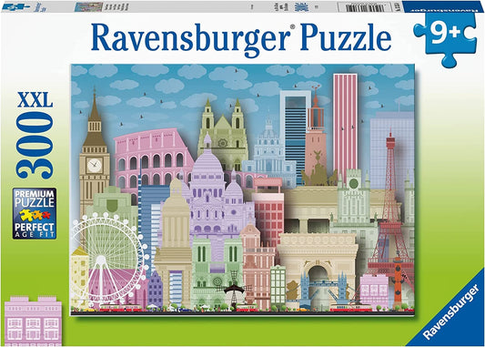 300 Piece XXL Jigsaw Puzzle - Colorful Europe