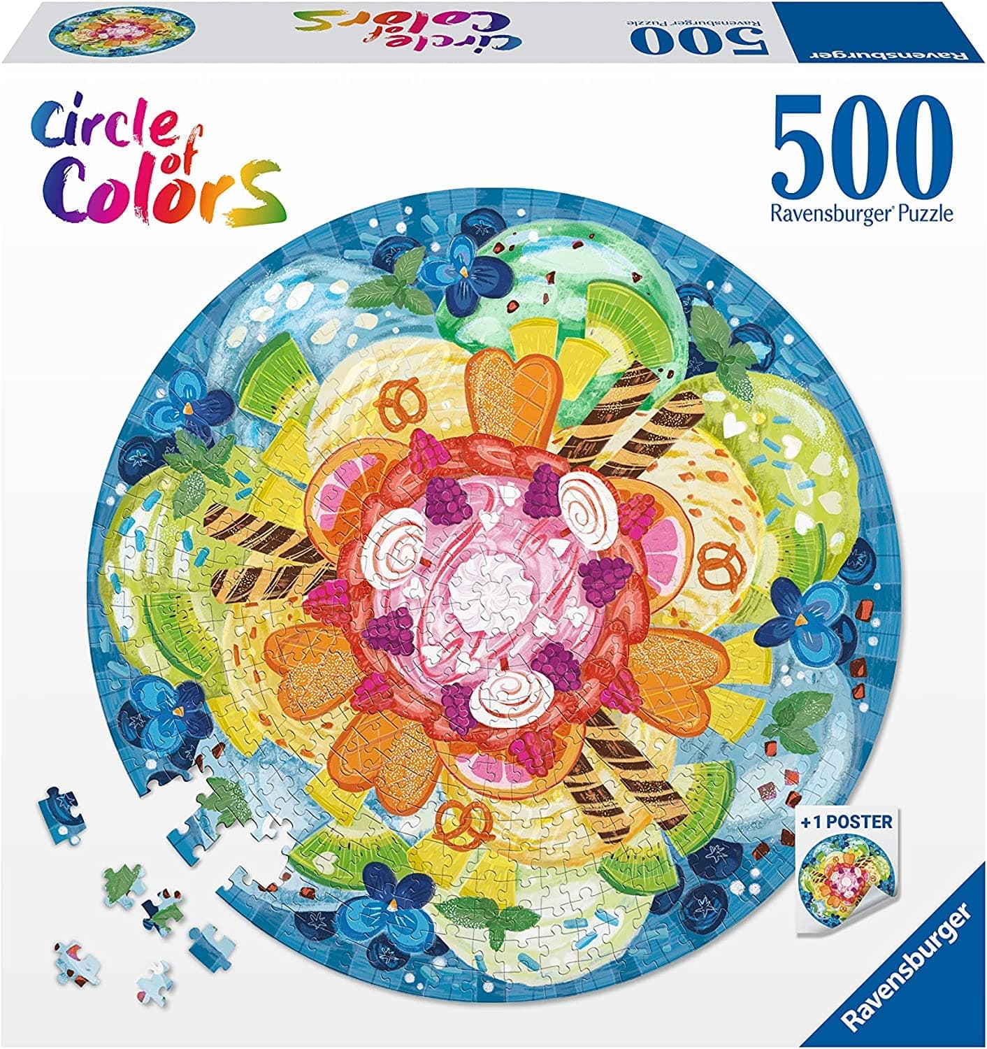 Toys 500 Piece Jigsaw Puzzle - Circle of colors: Ice Cream Cup