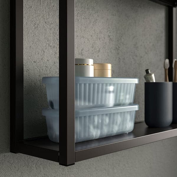 Ikea RYKTA - Storage box with lid, transparent grey-blue, 9x24x7 cm/0.5 l