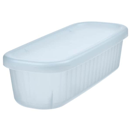 Ikea RYKTA - Storage box with lid, transparent grey-blue, 9x24x7 cm/0.5 l