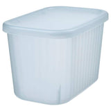 RYKTA storage box with lid, transparent grey-blue, 12x18x12 cm/1.5 l