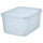 RYKTA - RYKTA Storage box with lid, transparent grey-blue, 18x24x12 cm/3.5 l