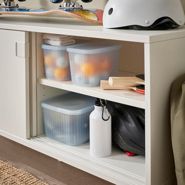 Ikea RYKTA - Storage box with lid, transparent grey-blue, 18x24x12 cm/3.5 l