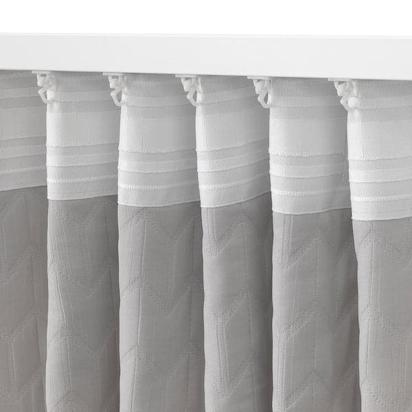 RYSSBRÄKEN - Semi-blind curtain, 1 piece, light grey, , 140x300 cm - best price from Maltashopper.com 20574281