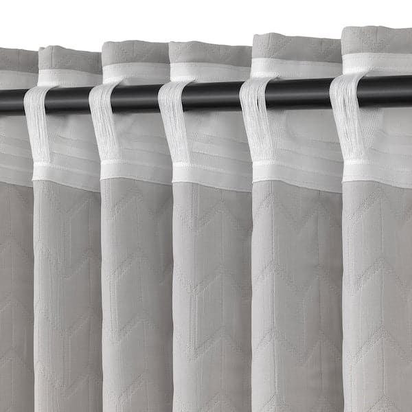 RYSSBRÄKEN - Semi-blind curtain, 1 piece, light grey, , 140x300 cm - best price from Maltashopper.com 20574281