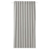 RYSSBRÄKEN room darkening curtain, 1 piece, light grey/with heading tape, 140x300 cm