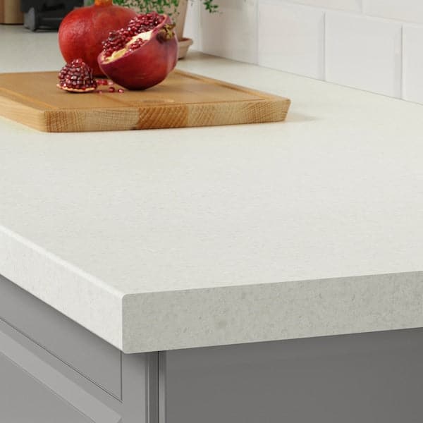 Ikea SÄLJAN - Worktop, white/light grey stone effect/laminate, 186x3.8 cm