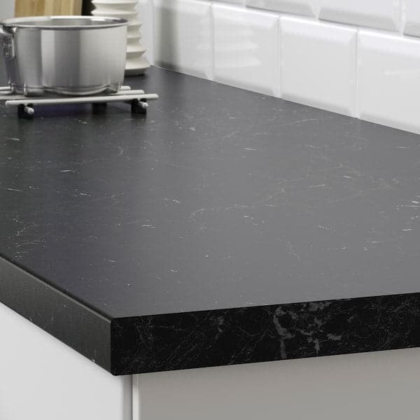 Ikea SÄLJAN - Worktop, black marble effect/laminate, 186x3.8 cm