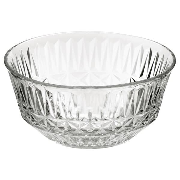 Ikea SÄLLSKAPLIG - Bowl, clear glass/patterned, 15 cm