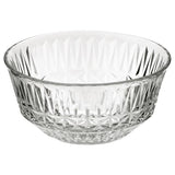 SÄLLSKAPLIG bowl, clear glass/patterned, 15 cm