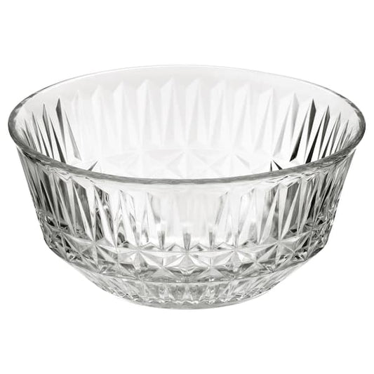 Ikea SÄLLSKAPLIG - Bowl, clear glass/patterned, 15 cm