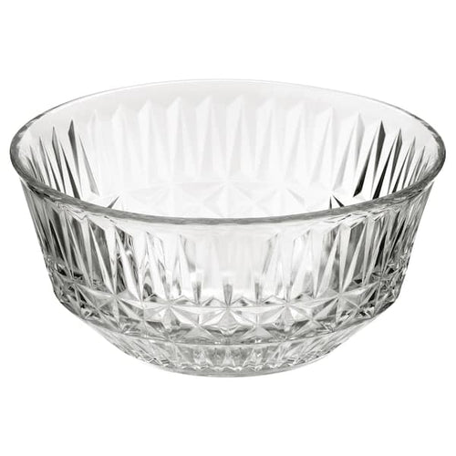 SÄLLSKAPLIG - Bowl, clear glass/patterned, 15 cm