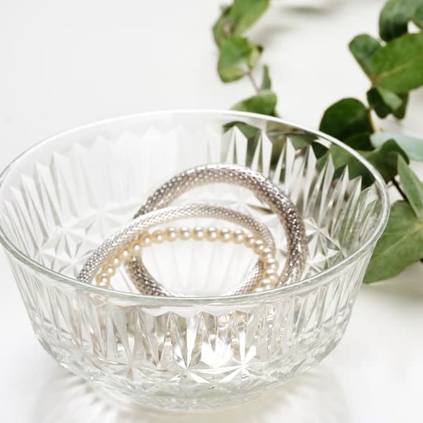 Ikea SÄLLSKAPLIG - Bowl, clear glass/patterned, 15 cm