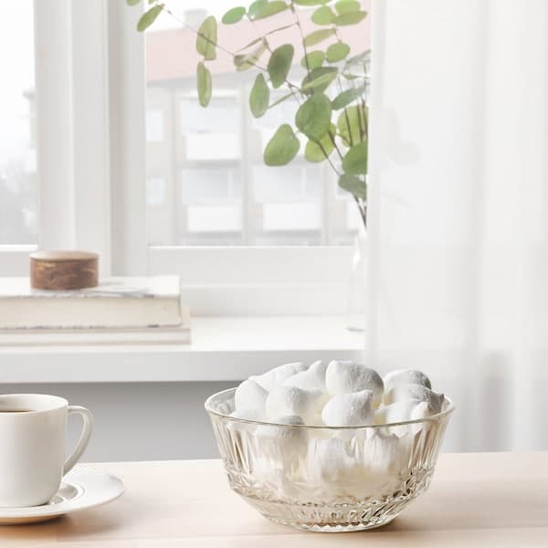 Ikea SÄLLSKAPLIG - Bowl, clear glass/patterned, 15 cm
