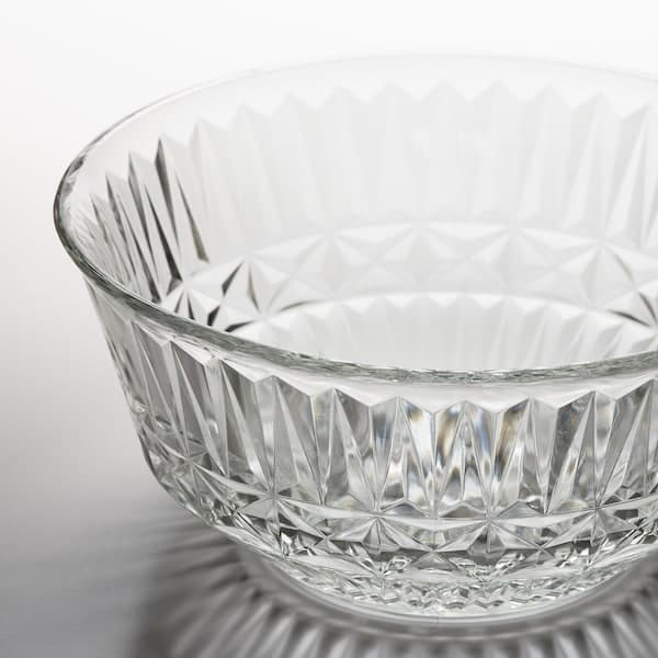 Ikea SÄLLSKAPLIG - Bowl, clear glass/patterned, 15 cm