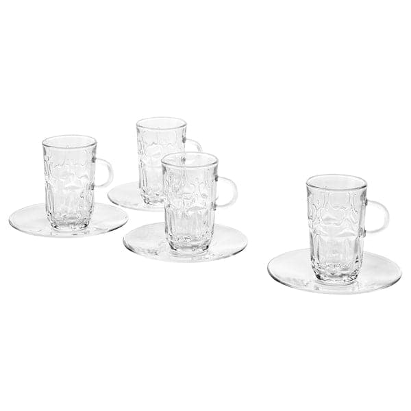 Ikea SÄLLSKAPLIG Cup and saucer - transparent/fancy glass 7 cl , 7 cl