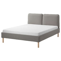 SAGESUND - Upholstered bed frame, Diseröd brown/Lindbåden, , 140x200 cm - best price from Maltashopper.com 59496536