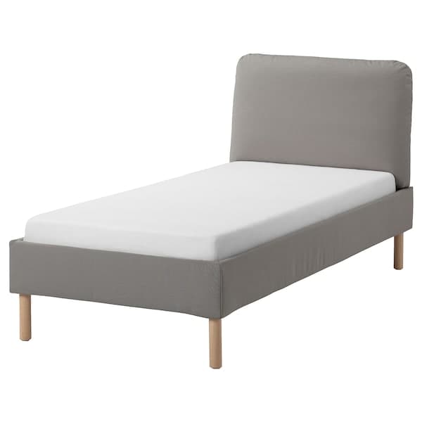 Ikea SAGESUND - Upholstered bed frame, Diseröd brown/Lindbåden, , 90x200 cm
