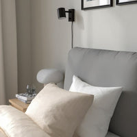 SAGESUND - Upholstered bed frame, Diseröd brown/Lindbåden, , 90x200 cm - best price from Maltashopper.com 99496539
