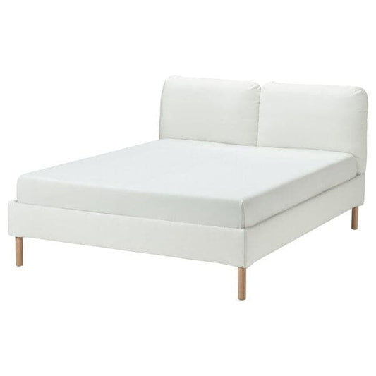 Ikea SAGESUND - Upholstered bed frame, Gräsbo white/Lönset, , 140x200 cm