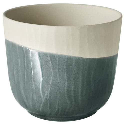 SAGOGRYN - Plant pot, grey/handmade, 13 cm
