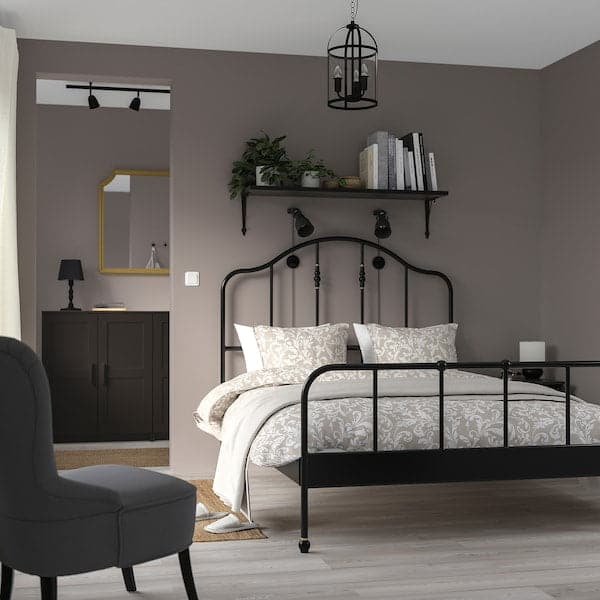 SAGSTUA Bed structure - black/Leirsund 140x200 cm , 140x200 cm - best price from Maltashopper.com 69268906