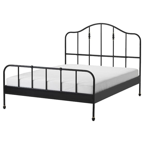 SAGSTUA Bed frame, black / Lindbåden, 160x200 cm , 160x200 cm