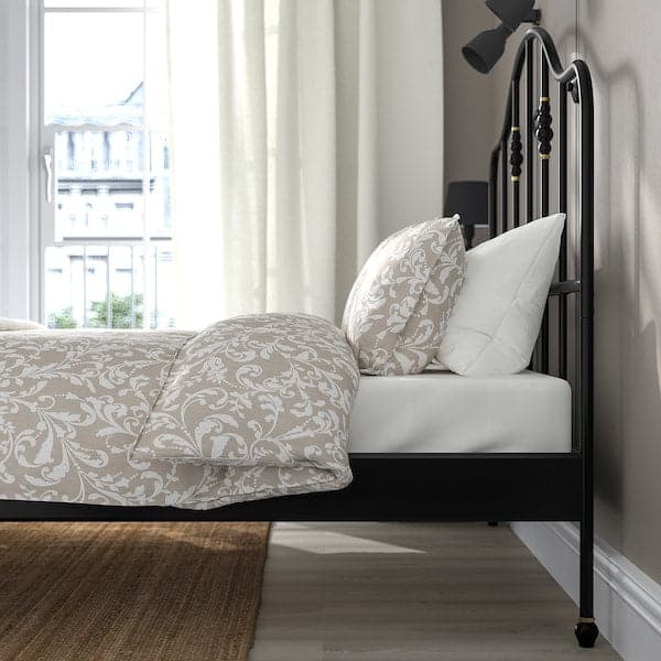 SAGSTUA Bed structure - black/Lönset 140x200 cm , - Premium Beds & Bed Frames from Ikea - Just €349.99! Shop now at Maltashopper.com