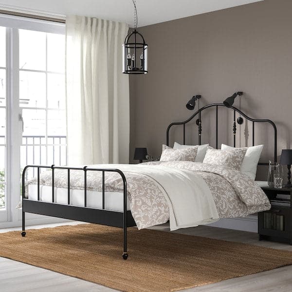 SAGSTUA Bed frame - black/Luröy 160x200 cm , - best price from Maltashopper.com 09268834