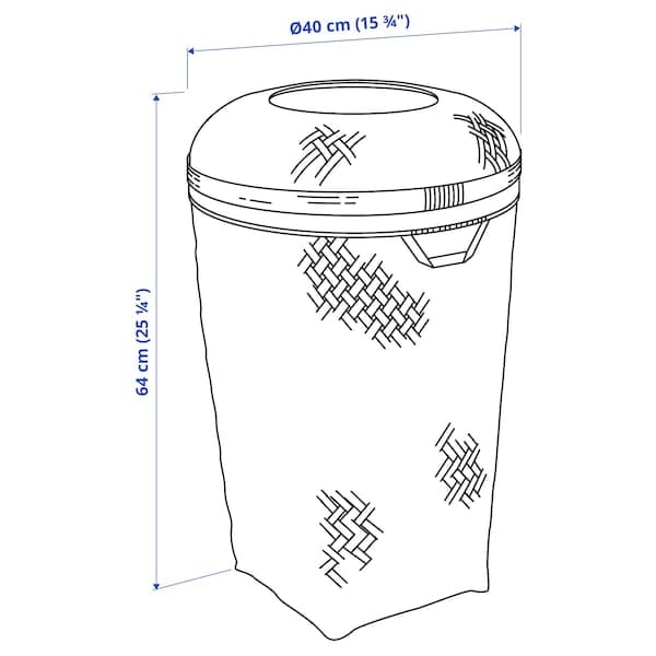SALUDING - Laundry basket, handmade bamboo, 50 l - best price from Maltashopper.com 70503583