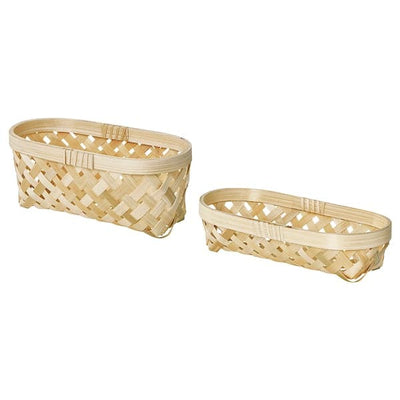 SALUDING - Basket, set of 2, handmade bamboo - best price from Maltashopper.com 70503187
