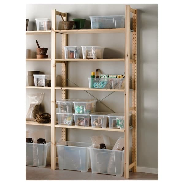 Ikea SAMLA - Box with lid, transparent, 39x28x28 cm/22 l