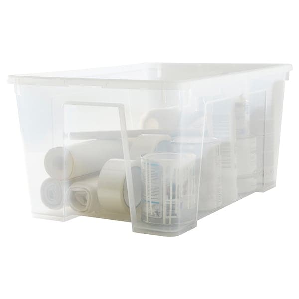 Ikea SAMLA - Box with lid, transparent, 57x39x28 cm/45 l