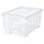 SAMLA - SAMLA Box with lid, transparent, 57x39x28 cm/45 l