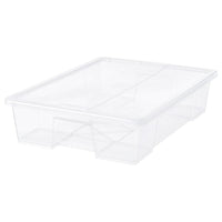 SAMLA - Box with lid, transparent, 79x57x18 cm/55 l - best price from Maltashopper.com 39440814