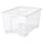 SAMLA - SAMLA Box with lid, transparent, 79x57x43 cm/130 l