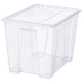 SAMLA box with lid, transparent, 39x28x28 cm/22 l