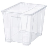 SAMLA box with lid, transparent, 39x28x28 cm/22 l