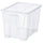 SAMLA - SAMLA Box with lid, transparent, 39x28x28 cm/22 l